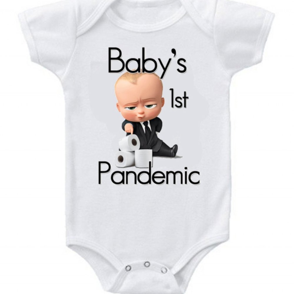 Cute Funny New Baby Bodysuit Baby's 1st Pandemic